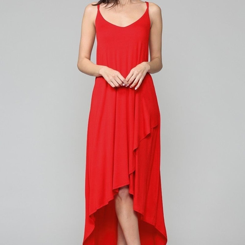 Comfortable Cascading Tulip Hem Dress